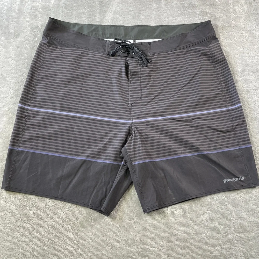Patagonia Hydropeak Board Shorts Mens 38 Striped Beach Vacation Summer Resort